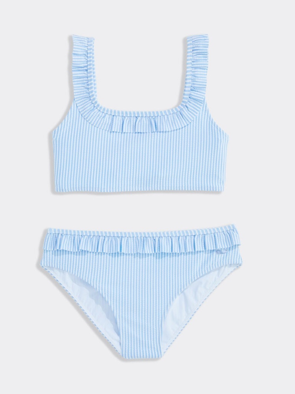 Brand New. Vineyard Vines Light Blue Ruffle Tank Two-Piece Swim Set